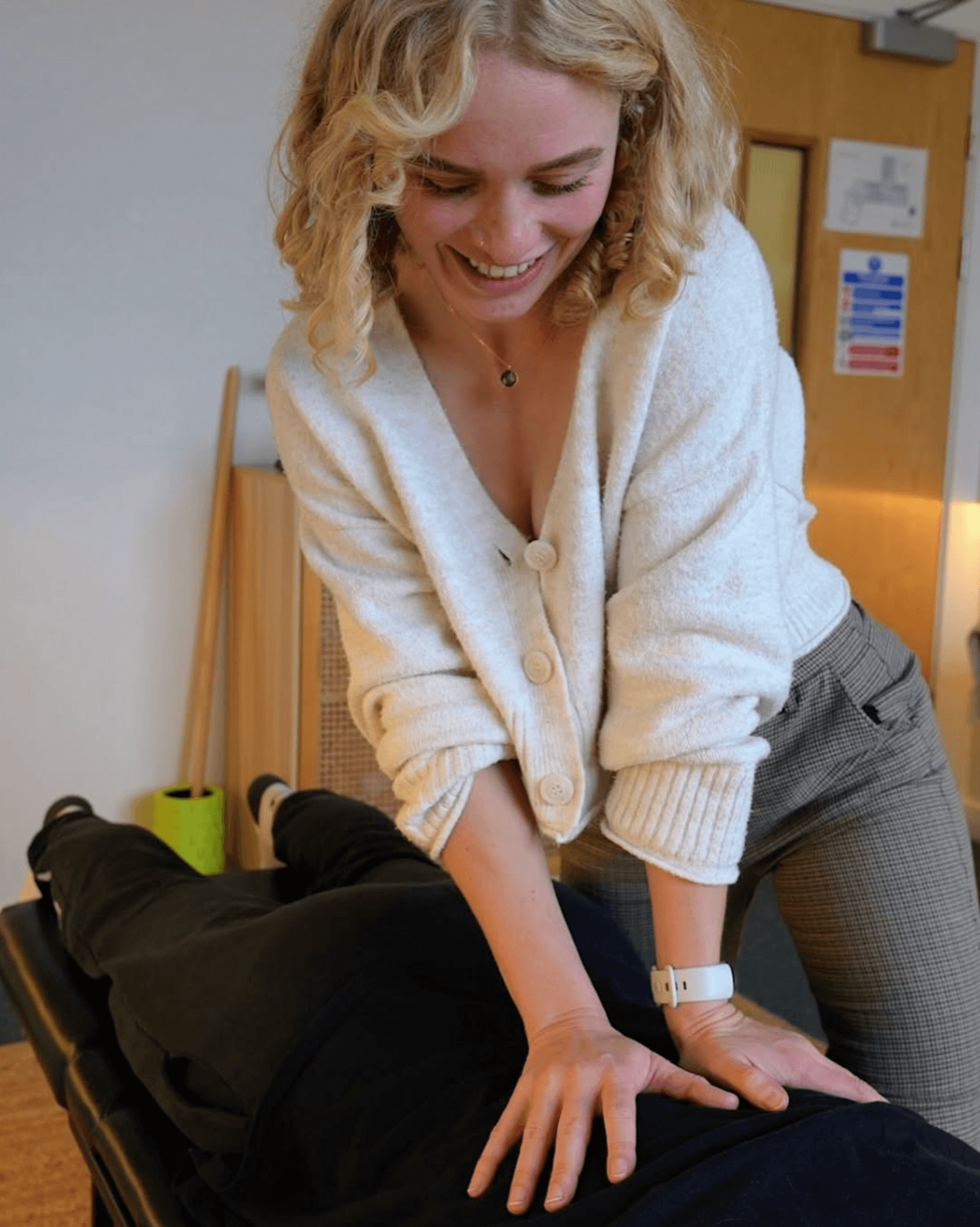 Patient stretching illustration